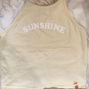 pastel yellow “sunshine” tie halter top